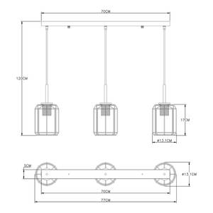 Suspension Kammi - Type A Verre coloré / Fer - 3 ampoules