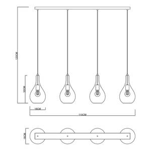 Lampada a sospensione Torsbreen Vetro colorato / Ferro - Numero di lampadine necessarie: 4