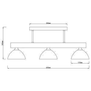 Plafondlamp Lindi gekleurd glas/ijzer - 3 lichtbronnen