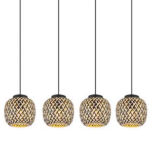 Suspension Colly - Type A Bambou massif / Fer - 4 ampoules