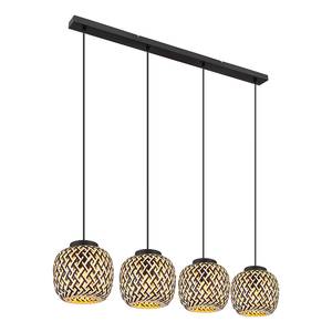 Suspension Colly - Type A Bambou massif / Fer - 4 ampoules