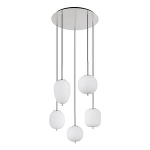 Suspension Blacky - Type G Verre dépoli / Fer - 5 ampoules