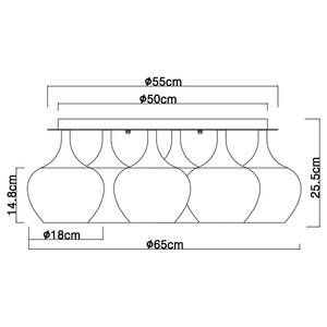 Lampada da soffitto Maxy A Vetro colorato / Ferro - Numero di lampadine necessarie: 6