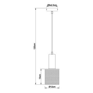 Suspension Jedd - Type D Fer / Plexiglas - 1 ampoule