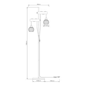 Staande lamp Paulo gekleurd glas/ijzer - 2 lichtbronnen