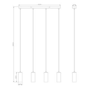 Lampada a sospensione Robby Nichel / Ferro - 4 punti luce