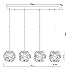 Hanglamp Tamara type B ijzer - 4 lichtbronnen