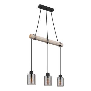 Suspension Hadera Eucalyptus massif / Verre coloré - 3 ampoules