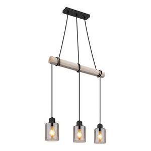 Suspension Hadera Eucalyptus massif / Verre coloré - 3 ampoules