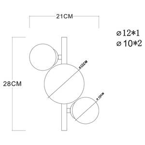 LED-plafondlamp Riha type B gekleurd glas/ijzer - 3 lichtbronnen