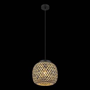 Hanglamp Colly type B massief bamboehout/ijzer - 1 lichtbron - Diameter: 30 cm