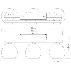 Plafondlamp Conni gekleurd glas/ijzer - 3 lichtbronnen