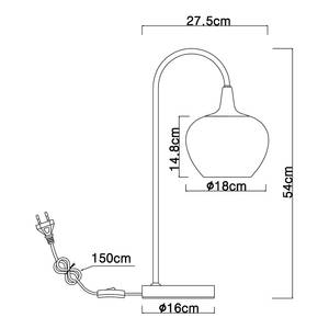 Tischleuchte Maxy mit 3 Füßen Farbglas / Eisen - 1-flammig