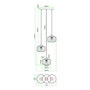 Hanglamp Frostman type A gekleurd glas/ijzer - 3 lichtbronnen