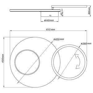 LED-Deckenleuchte Forsi Acrylglas / Eisen - 1-flammig