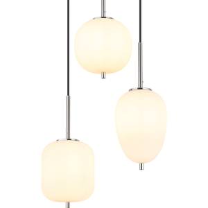 Hanglamp Blacky type E melkglas/ijzer - 3 lichtbronnen