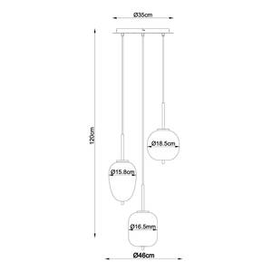 Pendelleuchte Blacky Typ E Milchglas / Eisen - 3-flammig