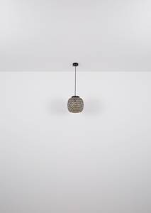 Hanglamp Colly type B massief bamboehout/ijzer - 1 lichtbron - Diameter: 20 cm