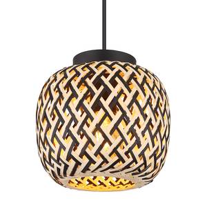 Hanglamp Colly type B massief bamboehout/ijzer - 1 lichtbron - Diameter: 20 cm