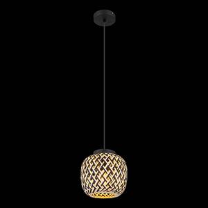 Hanglamp Colly type B massief bamboehout/ijzer - 1 lichtbron - Diameter: 20 cm