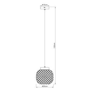 Hanglamp Colly type B massief bamboehout/ijzer - 1 lichtbron - Diameter: 20 cm