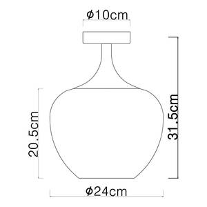 Plafonnier Maxy - Type B Verre coloré / Fer - 1 ampoule