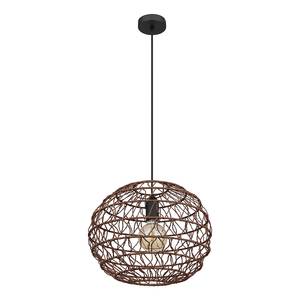 Suspension Rivard Papier / Fer - 1 ampoule - Marron - Diamètre : 39 cm