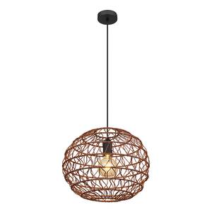 Hanglamp Rivard papier/ijzer - 1 lichtbron - Bruin - Diameter: 39 cm