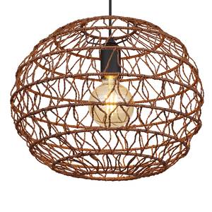 Hanglamp Rivard papier/ijzer - 1 lichtbron - Bruin - Diameter: 39 cm