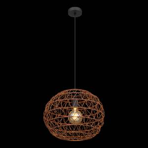 Hanglamp Rivard papier/ijzer - 1 lichtbron - Bruin - Diameter: 39 cm