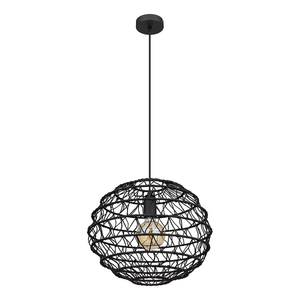 Suspension Rivard Papier / Fer - 1 ampoule - Noir - Diamètre : 39 cm