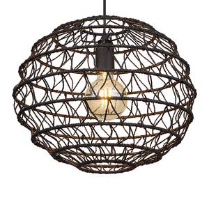 Hanglamp Rivard papier/ijzer - 1 lichtbron - Zwart - Diameter: 39 cm