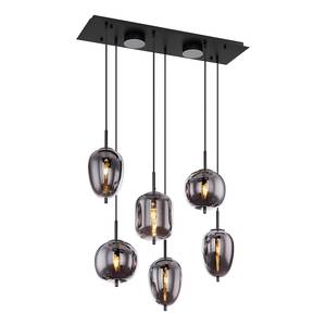 Hanglamp Blacky type C melkglas/ijzer - 6 lichtbronnen