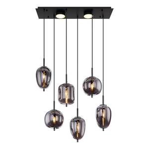 Hanglamp Blacky type C melkglas/ijzer - 6 lichtbronnen