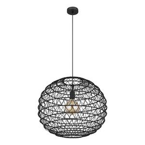 Lampada a sospensione Rivard Carta / Ferro - 1 punto luce - Nero - Diametro: 59 cm