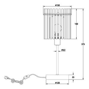 Tafellamp Gorley gekleurd glas/ijzer - 1 lichtbron