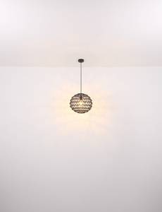 Hanglamp Rivard papier/ijzer - 1 lichtbron - Bruin - Diameter: 59 cm