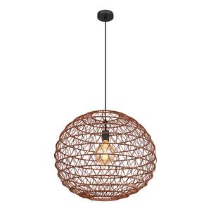 Suspension Rivard Papier / Fer - 1 ampoule - Marron - Diamètre : 59 cm