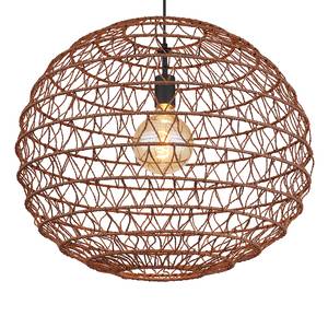 Hanglamp Rivard papier/ijzer - 1 lichtbron - Bruin - Diameter: 59 cm