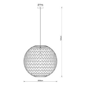 Hanglamp Rivard papier/ijzer - 1 lichtbron - Bruin - Diameter: 59 cm