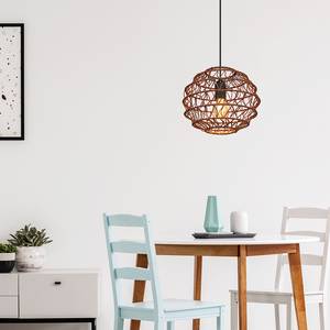 Hanglamp Rivard papier/ijzer - 1 lichtbron - Bruin - Diameter: 29 cm