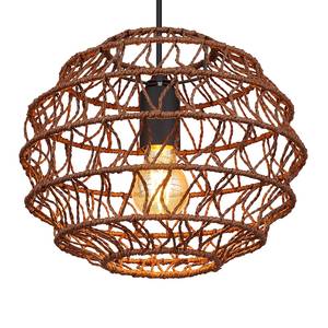 Hanglamp Rivard papier/ijzer - 1 lichtbron - Bruin - Diameter: 29 cm