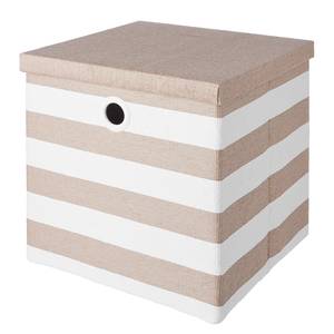 Box TIDY UP met deksel katoen/ karton/ metaal - Bruin
