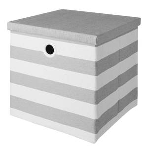 Box TIDY UP met deksel katoen/ karton/ metaal - Grijs