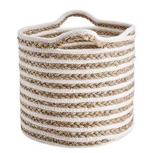 Korb COTTON BRAID Streifen Baumwolle / Seegras - Durchmesser: 26 cm