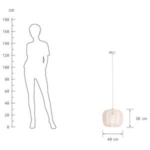 Suspension AMAL Fer / Polyester - 1 ampoule - Beige - Diamètre : 40 cm
