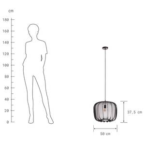 Suspension AMAL Fer / Polyester - 1 ampoule - Noir - Diamètre : 50 cm