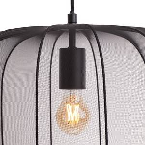 Hanglamp AMAL ijzer/polyester - 1 lichtbron - Zwart - Diameter: 40 cm