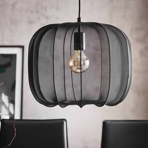 Hanglamp AMAL ijzer/polyester - 1 lichtbron - Zwart - Diameter: 40 cm