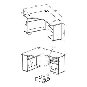 Bureau d’angle Gutch Noir